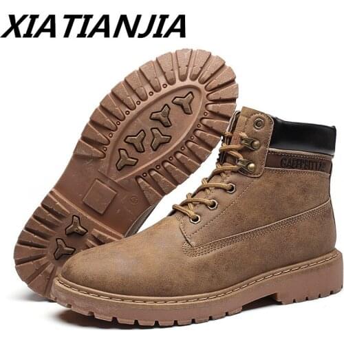 New 2019 High-top Tooling Men Shoes Boots Cotton Breathable Non-slip Motorcycle Shoes For Men Mans Footwear Bota Masculina