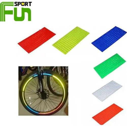 STARFUN 5Pcs Bike Sticker Rim Reflective Cycling Fluorescent Reflective Tape Bicycle Adhesive Tape Safety Decor Sticker Decals