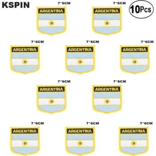 Argentina Flag Embroidery Patches Iron on Saw on Transfer patches Sewing Applications for Clothes in Home&Garden