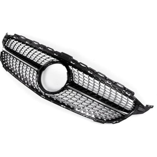 Diamond Style Car Front Grill For Mercedes For Benz C Class W205 C200 C250 C300 C350 2015-2018 Front Bumper Upper Grille Grill