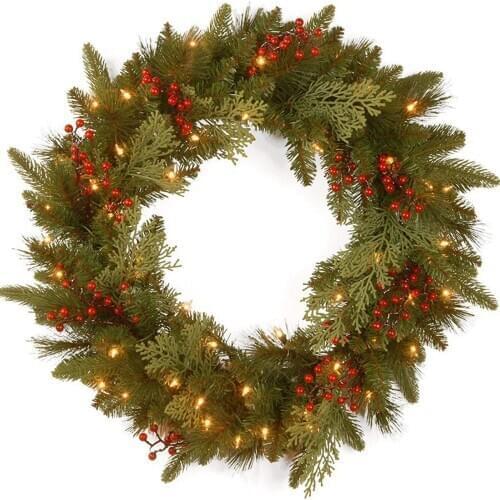 Christmas Decorations 2021 New Year 2021 Round Christmas Metal Iron Wreath Ring Frame DIY Wedding Xmas Party Door Decor J2Y