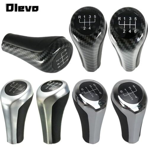 Gear Shift Knob for BMW 1 3 5 6 Series E46 E53 E60 E61 E63 E65 E81 E82 E83 E87 E90 E91 E92 X1 X3 X5 Chromed Matte Carbon Fiber