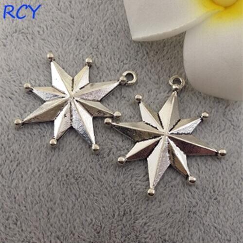 Top Quality 20 Pieces/lot 34mm*34mm antique silver color fleur de lis charm for jewelry making