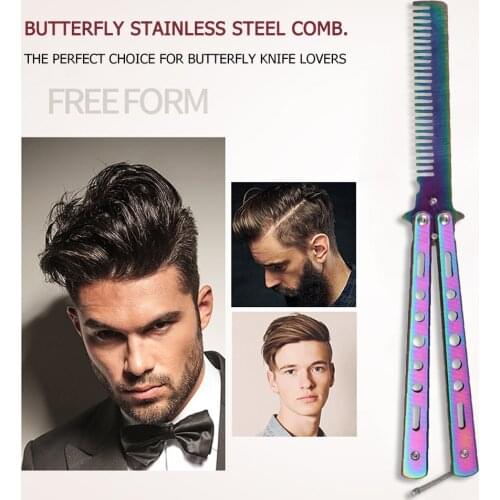 Folding Comb Practice Training Butterfly Hair Brush Salon Hairdressing Tool