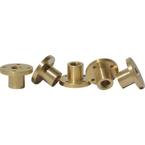 T10 Trapezoidal Screw Nut Brass Copper 10mm Lead for CNC