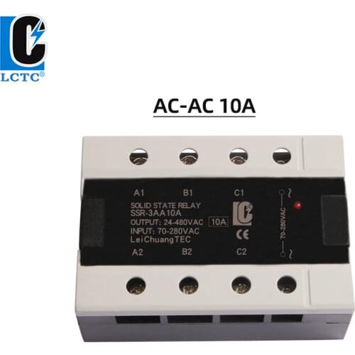Three phase SSR 10A AC/AC solid state relay 3-phase SSR LeiChuang TEC new