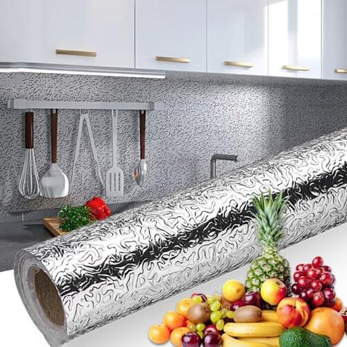 Thickened Self Adhesive Film Wall Stickers Luxury Golden Silver Stickers Kitchen Cabinet Moisture Proof Waterproof 3D Wallpaper