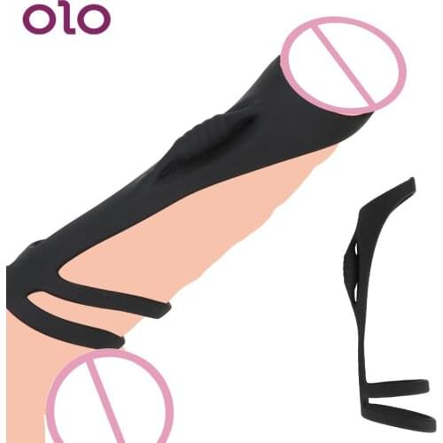 Penis Enlargement Silicone Delay Ejaculation Penis Ring Cock Ring Third Ring Sex Toys for Men