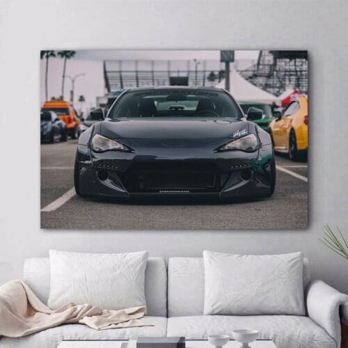 Japanese Sports Cars JDM Toyotas 86 Tuning Black Car Posters Canvas Printed Wall Art For Home Decor Living Room Decorations