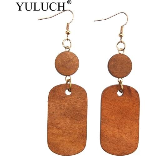 YULUCH Irregular Simple Natural Wood Earrings Dangle Earring Drop Earrings Jewelry Orignal For Women/Girls/Ladies