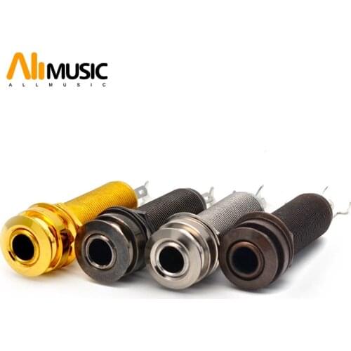 10PCS Cylinder Guitar Equalizer Pickup EQ 6.35 Endpin Output Socket with Strap Lock Chrome/Gold/Bronze/Gun Colour