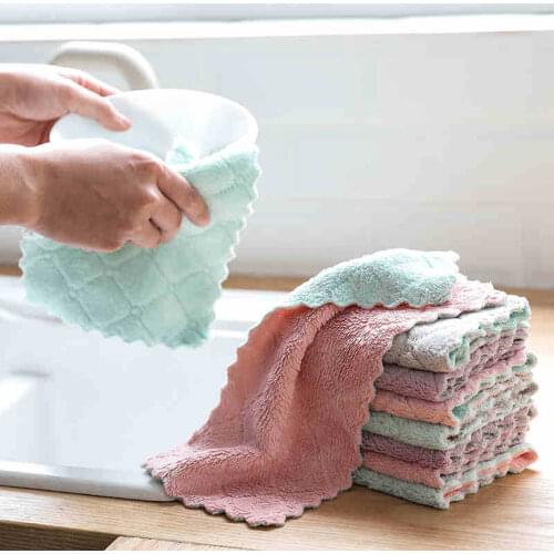 Miflame 10pcs Super Absorbent Microfiber Kitchen Dish Cloth High-efficiency Tableware Household Cleaning Towel Kitchen