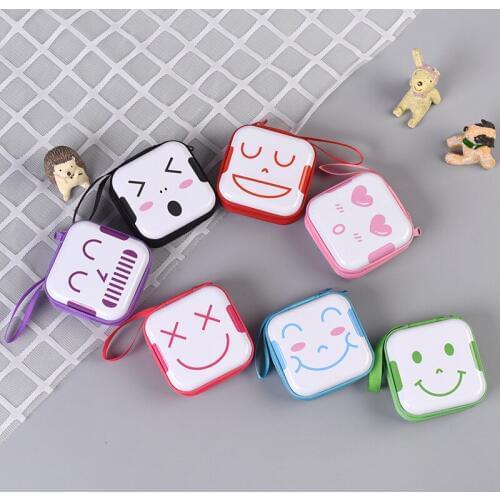 12pc/lot Cute expression Square tin iron box / mini key purse / metal candy metal pencil case /coin storage bag/headset gift