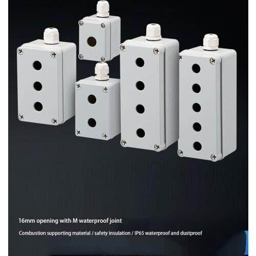16mm button switch box waterproof control box outdoor rainproof water 1hole 2hole 3hole 4hole 5hole plastic electrical power box