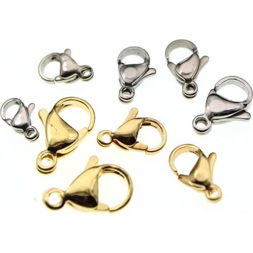 20pcs Stainless Steel Lobster Clasps Hooks Bracelet End Connector Clasps Chain for DIY Necklace Making Jewelry Accessories Z947