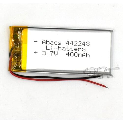 3.7V 400mAH 442248 Li-Polymer Rechargeable Lithium Li-ion Battery For Toy Recorder GPS MP3 MP4 Cell Phone Glasses Navigator