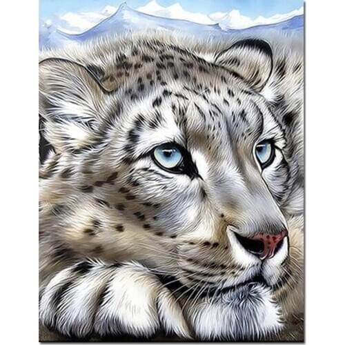 Snow leopard diamond painting full square round drill diy 5d diamant painting animal mosaic diamond embroidery sale decor AA1961