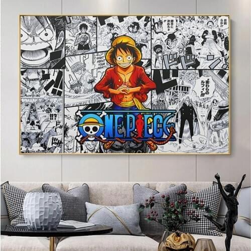One Piece Anime Poster and Prints Wall Art Picture Kids Canvas Painting on the Wall Decorativos Boys Bedroom Study Room Art