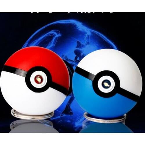 Trendy Game Pikachu LED Keychain Pokeball Ball Bag Key Rings Team Kids Cosplay Toys Christmas New Year Gifts Chaveiro for boys