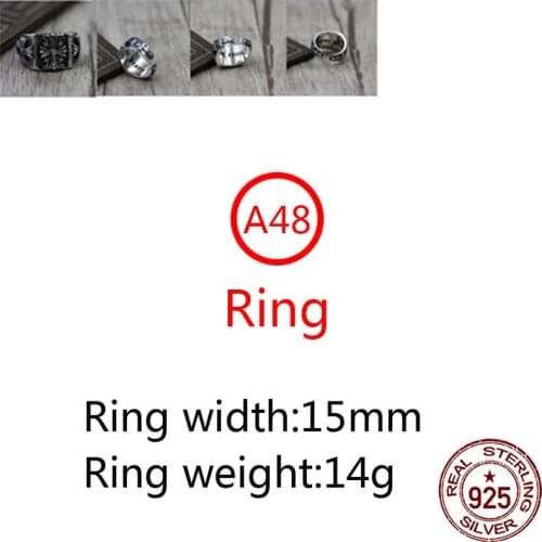A48 925 sterling silver ring jewelry retro personality crusader flower opening couple shape gift for friends 2020 new hot