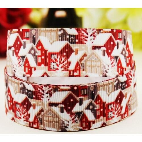 22mm 25mm 38mm 75mm house cartoon printed Grosgrain Ribbon party decoration 10 Yards X-03713