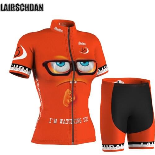 LairschDan Funny Road Bike Clothes 2021 Mallot Ciclismo Mujer Verano Team Bicycle Jersey Set Women Short Cycling Clothing Ladies