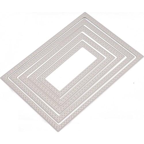 Metal Steel Cutting Dies 5Pcs Rectangular Frame Stencil For DIY Scrapbooking Paper/photo Cards Embossing Dies