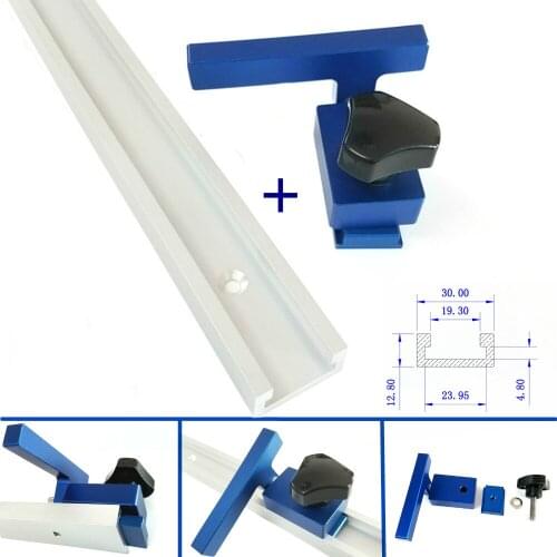 300-800mm Aluminum Alloy T Tracks Slot Miter Track Stop Set 30mm Width Woodworking Tools T-slot Miter Track for Router Table