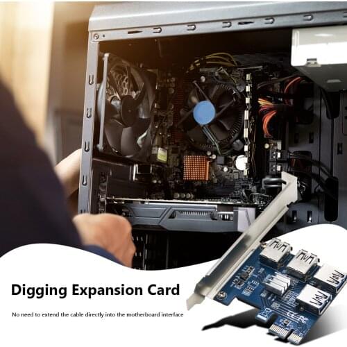 PCI-E To PCI-E Adapter 1 Turn 4 PCI-Express Slot 1x To 16x USB 3.0 Mining Special Riser Card PCIe Converter For BTC Miner Mining