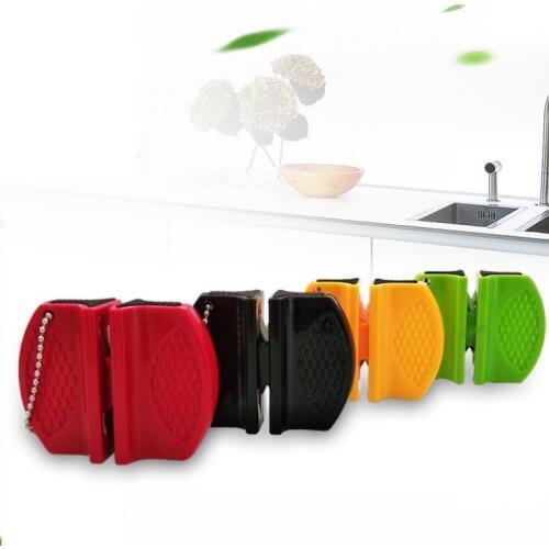 Portable Mini kitchen Knife Sharpener Kitchen Tools Accessories Creative Butterfly Type Two-stage Camping Pocket Knife Sharpener