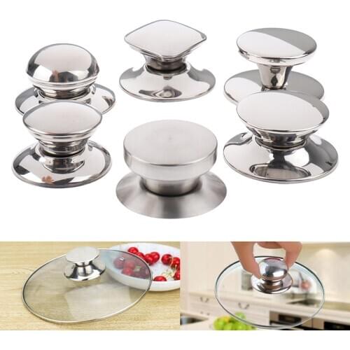 1PC Stainless Steel Tableware Pot Lid Handle Handle Fixed Suction Cup Handle Anti-scald Handle Kitchen Cookware Kitchen Supplies