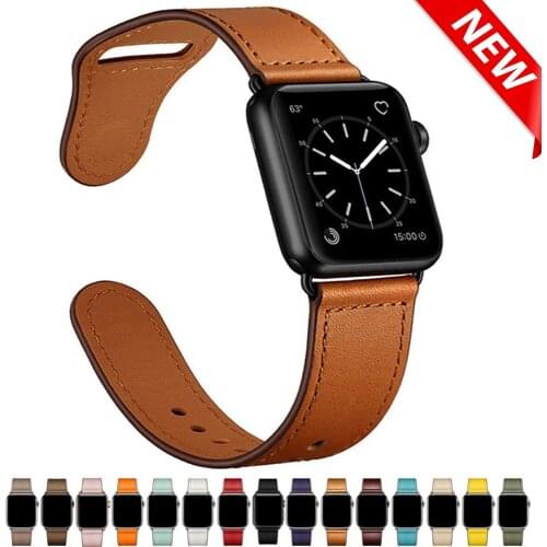 Strap For Apple Watch Band 44mm 40mm Correa Iwatch 42mm 38mm Belt Genuine leather Watchband Wrist Bracelet For Series 6 5 4 3 SE