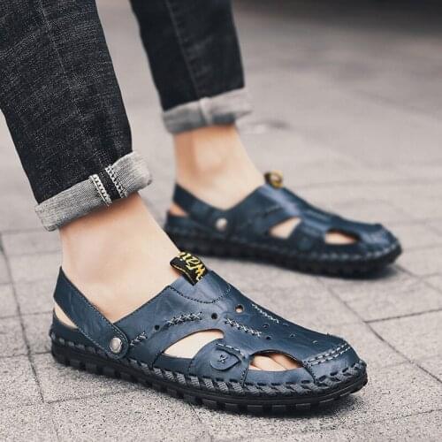 Luxury Sandals Men Shoes Sandals Men Leather For Mens Walking Large Comfort Gladiator Male Rubber White Outdoor Samool