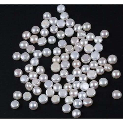 30g Natural Freshwater Button Real Pearl Flat Round No Hole Loose Beads For Jewelry Making DIY Earrings Accessories