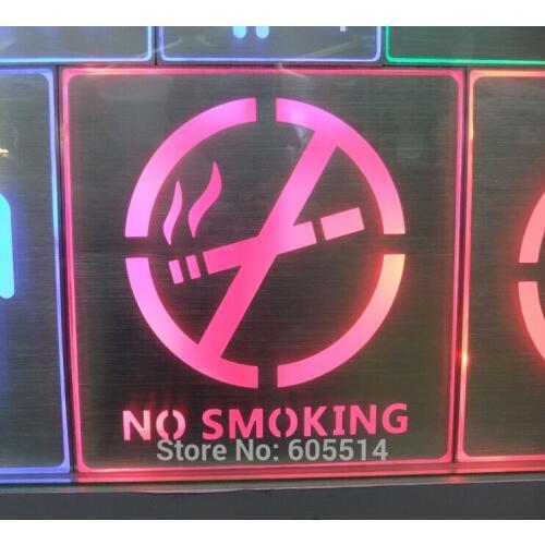 [Seven Neon]Free shipping 200*200*30mm square shape led singnal light led indicator for no smoking signal with letter