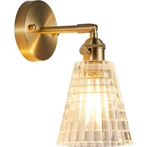 Nordic Glass Lampshade Wall Light Bathroom Mirror Bedroom Beside Copper Modern Wall Lamp Sconce LED Wandlamp Art Home Lighting