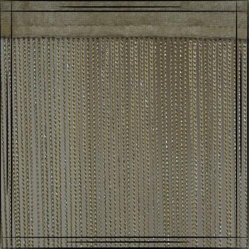 Gülpınar Curtain Beige Silver Lurex Thin Chain Rope Curtain