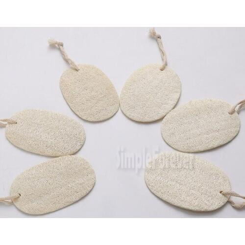 Home Kitchen Supplies Cleaning Natural Loofah Sponge Bath Shower Body Exfoliator Pads with Hanging Cotton Rope 50pcs/package