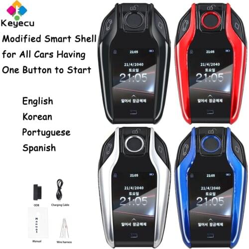 KEYECU English Korean Version Universal Modified LCD Smart Remote Car Key Shell for BMW Benz Audi Cadillac Lexus Ford Renault