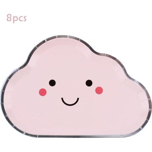 Cloud Theme Party Plate Birthday Decoration Baby Shower Birthday Party Decorations Kids Disposable Tableware Party Supplies