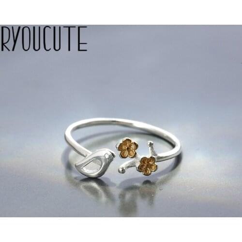 Vintage Silver Color Big Bird Rings for Women Bijoux Gift Female Adjustable Size Finger Rings Anillos Wholesale