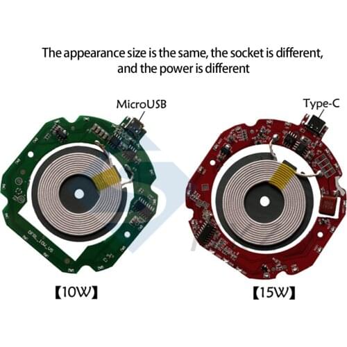 High Quality Standard15W 10W Qi Fast Wireless Charger Module Transmitter PCBA Circuit Board+Coil DIY Charging