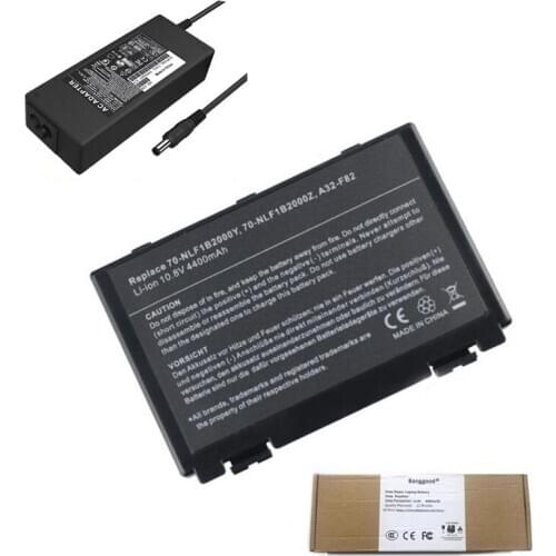 4400mAh 70-NLF1B2000Y 70-NLF1B2000Z A32-F82 Laptop Battery + 19V 4.74A AC Charger for ASUS A32-F5 F5C F5R F5RL F5SL F5V X50 X50M
