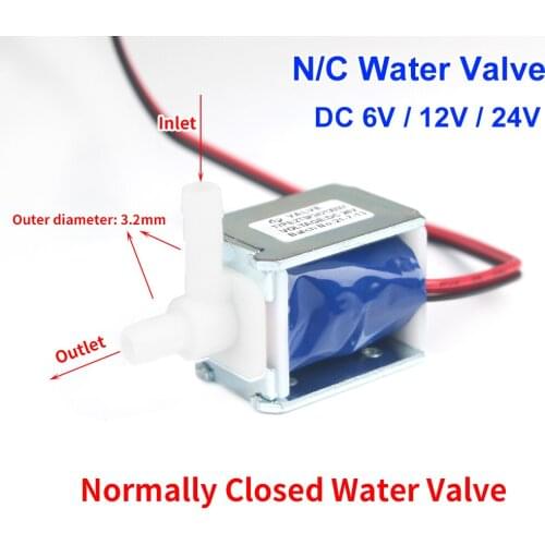1PCS Plastic 6V 62V 24V Small Electric Magnetic Water Control Valve Solenoid Valve Switch Normally Closed 1/2 Water Inlet Switch