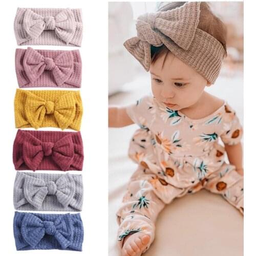 36pcs/lot Baby Girls Wool Knitted Headband Winter Headband Baby Kids Knot Bows Hairbands Christmas Gife Party Accessories