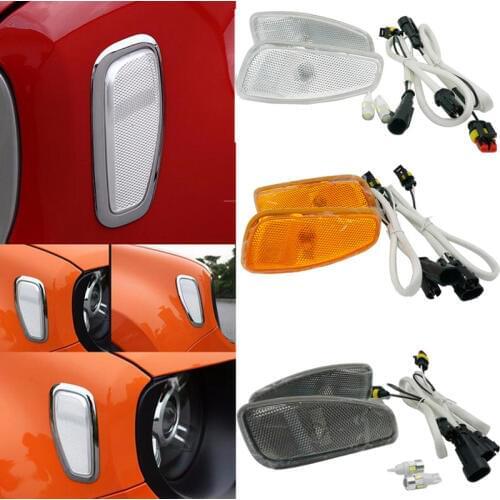 2pcs FOR JEEP RENEGADE 2014 2015 2016 TURN SIGNAL HEAD LIGHT SIDE REFLECTION LAMP White/Orange/Smoke Cover Included Lens