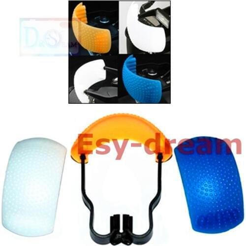 3pcs Three Colors Pop-up Pop up Flash Diffuser Soft Bounce Cap Cover for Canon Nikon Pentax Fujifilm DSLR Camera PF022