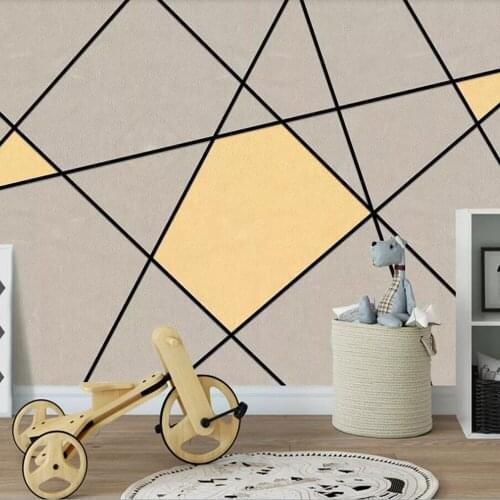 Milofi custom 3D wallpaper mural Nordic geometric pattern solid line living room bedroom background wall painting wallpaper