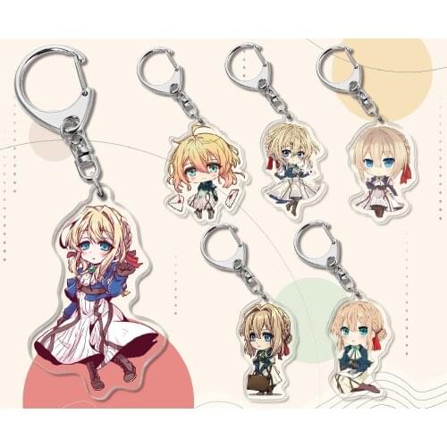 7pcs/lot Anime Violet Evergarden Acrylic key chain pendant toy gift