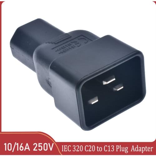 IEC 320 3-Pin C13 Female To C20 Male Plug Adapter Converter For AC Power Supply 10A250V